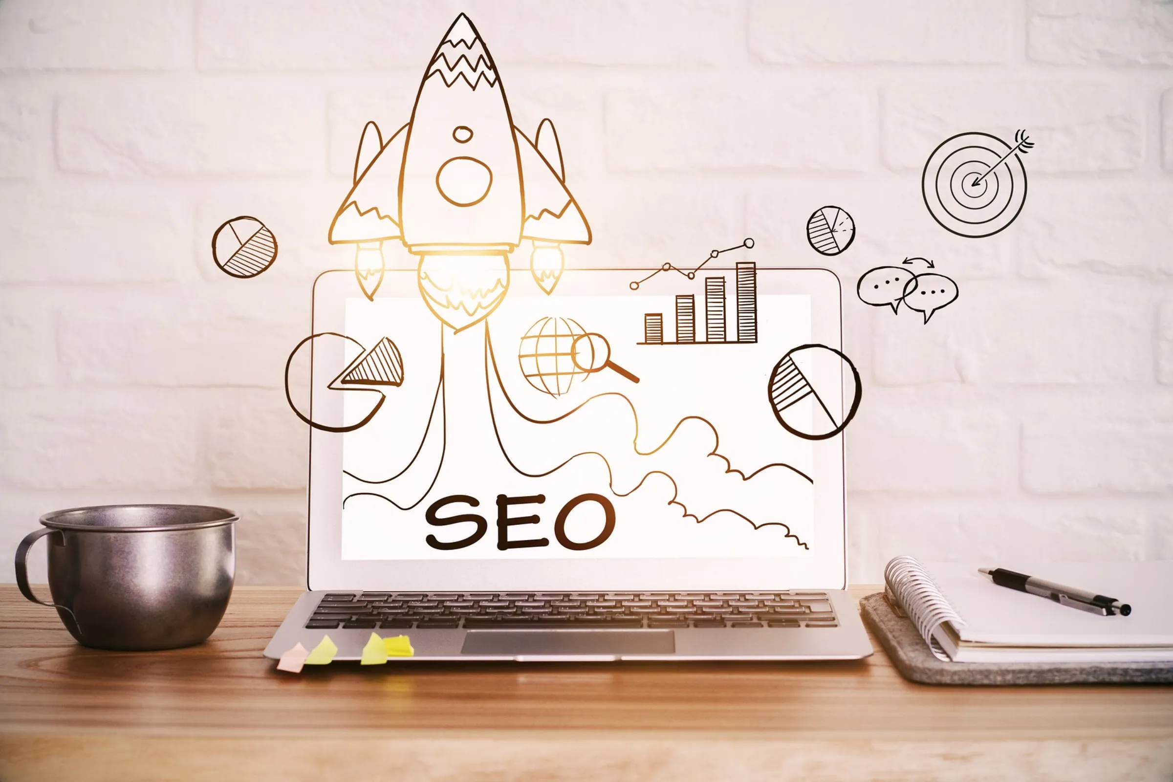 Motion design illustrant la dynamique d'un audit SEO sur un site moissagais